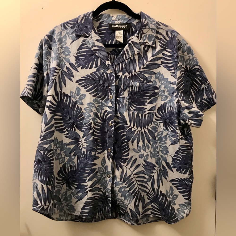 Sag Harbor Sports Button Down Top; Size XL